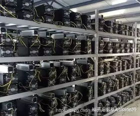 An advanced mining rig setup in a professional hosting farm, illustrating the hardware's role in cryptocurrency extraction