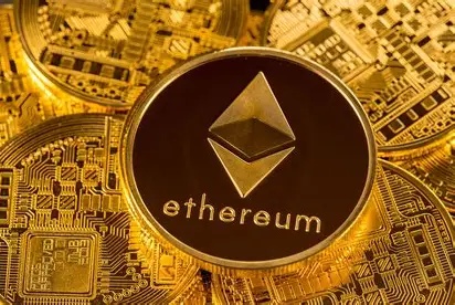 A digital representation of various cryptocurrencies, including BTC, ETH, and DOG.